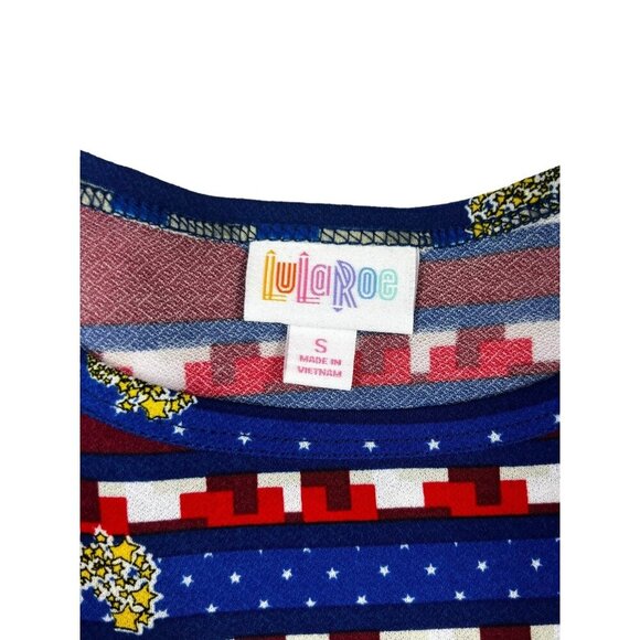 LulaRoe Carly Women's Patriotic Motorcycle Dress - Picture 4 of 7